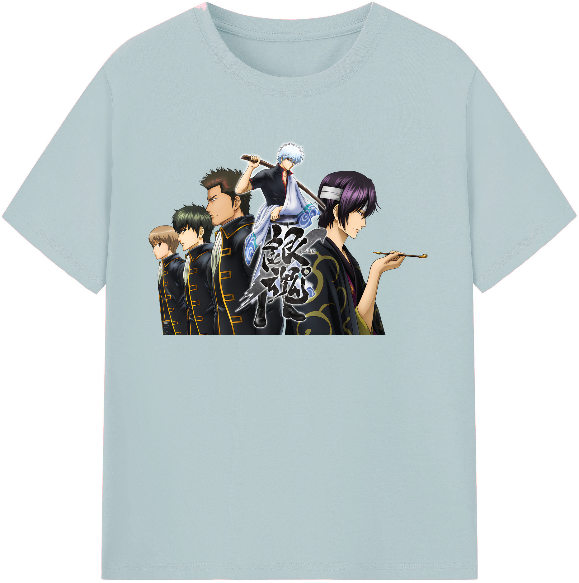 （画像用） ぎんたま 坂田銀時（さかたぎんとき） 神楽 志村新八（しむら しんぱち） GINTAMA Sakata Gintoki Kagura Shimura Shinpachi 綿100％半袖Tシャツ（フロントプリント）